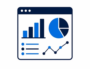 Reporting dashboards showing business performance and operations