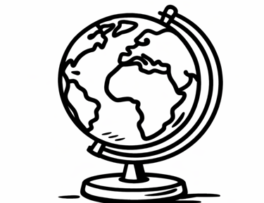 Black and white globe