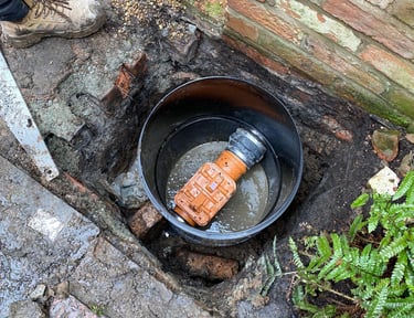 flood pump sucking water from a property in worcester