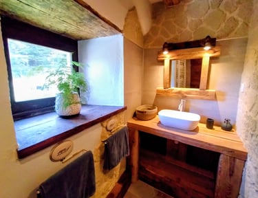 salle de bain vue montagne
