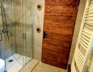 salle de bain vue montagne