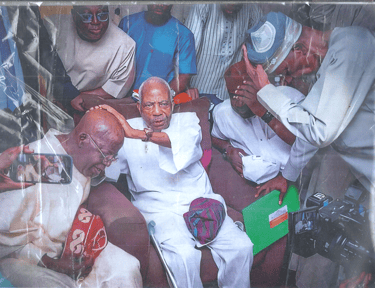 Leader, Chief Reuben Fasoranti (middle) blessing Asiwaju Bola Tinubu  as candidate in 2023