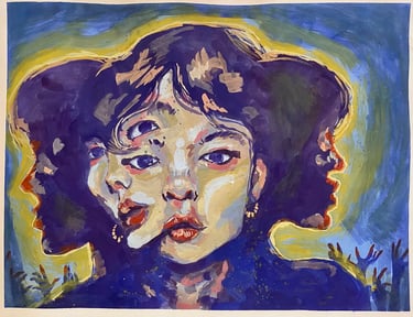 Original Takara Welter Gouache Painting on Paper titled, "Divine Passions"