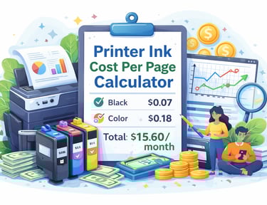 printer ink cost per page calculator