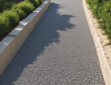 Close-up of eco-friendly outdoor paving stones arranged in a natural garden setting