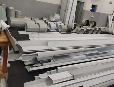 Calhas, rufos pré pintado branco.