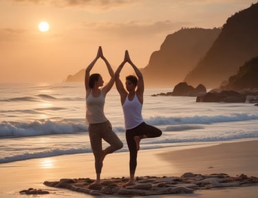 three women sitting on yoga mats in a yoga class