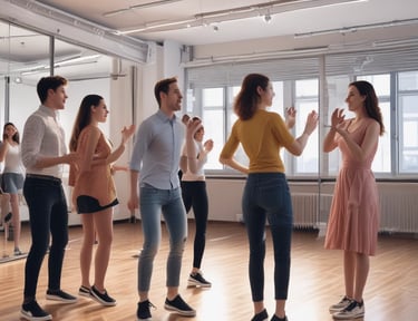 three women sitting on yoga mats in a yoga class
