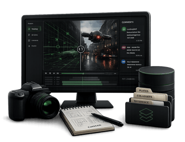 Planning footage, CGI assets, and tracking for VFX compositing