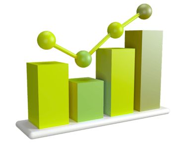3D chart showing high SEO and website growth