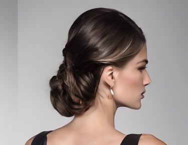 a woman in a black dress