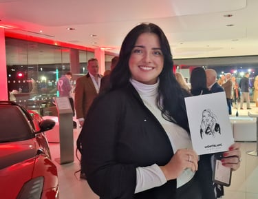 MontBlanc Ferrari portrait illustration Live Event Sonya Parra