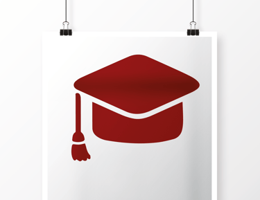 logo d'un chapeau de diplômé illustrant le service formation 