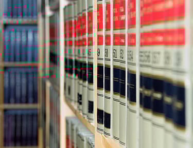 lawyer office with law journals, books
