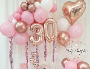 Globos rosa viejo gold rose