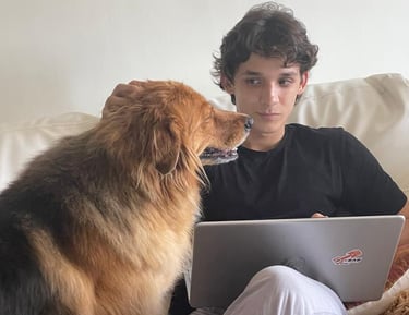 Nina relaxed on the couch