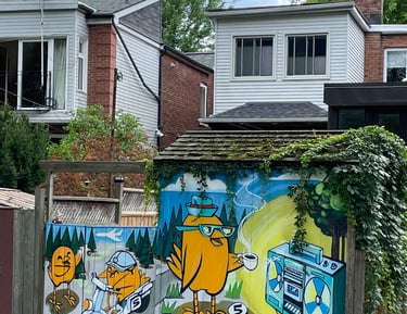 Mural on fence