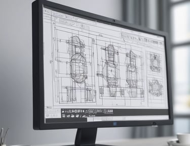 A vibrant collection of colorful 3D printed prototypes displayed on a shelf.