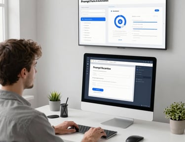 A prompt pack interface showing customizable AI commands for transport tasks.