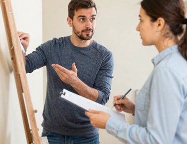 Construction workers collaborating on site with safety helmets and equipment.