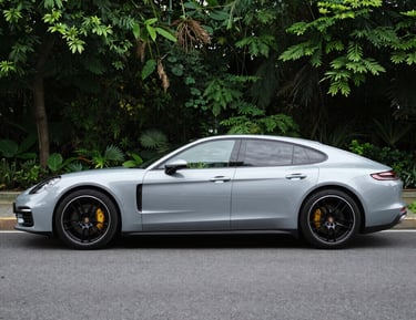 a blue truck parked in a parking lot