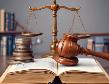 Legal documents and globe representing international contracts.