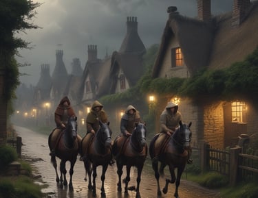 A bustling city scene showing strange villages and mysterious inhabitants.