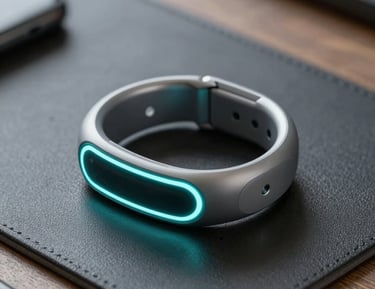 Upward-trending stock charts formed by polished gold light particles with a modern office texture background.