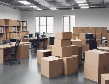 A polished floor reflecting soft white light with a dark line of evergreen trees in the background.