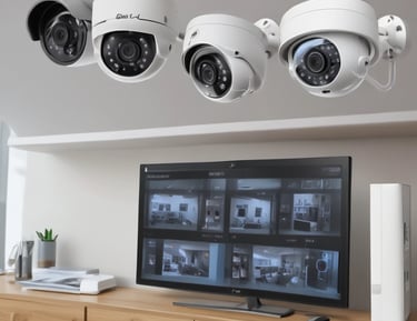 CCTV cameras installed on a building exterior for surveillance.