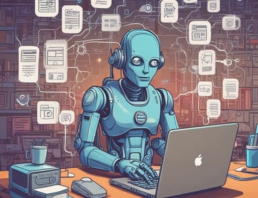 An AI-powered chatbot interacting with a customer on a smartphone screen, showcasing instant responses.