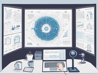 Close-up of cybersecurity software protecting a network.