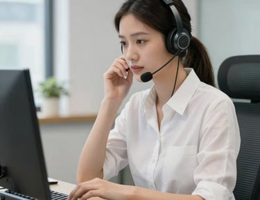 A close-up of hands typing on a laptop with streaming service logos on the screen.