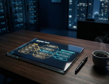 a tablet computer screen with a cup of coffee and pen all sitting on a table