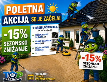 Poletna akcija visokotlačno čiščenja TOP Partner