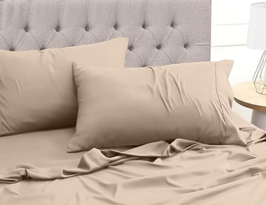 Bed Sheet Set Double, Beige