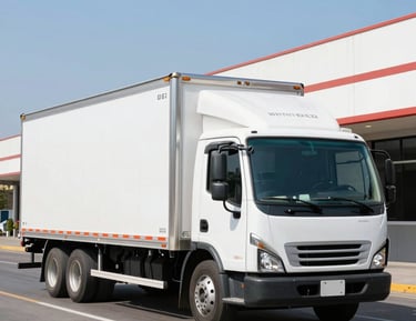 Delivery truck loaded with Be Clean products leaving the Purafuerza distribution center.