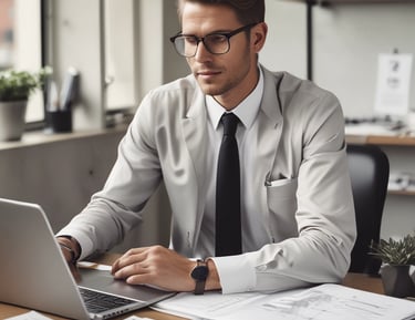 A digital screen displaying analytical data with line graphs, histograms, and numerical values. The data is presented in a user-friendly interface with different shades of blue used to distinguish various elements.