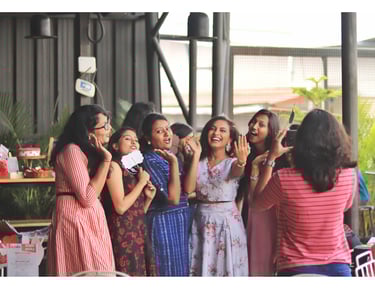 Group of girls celebrating