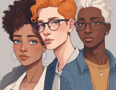 A large neoclassical building with tall white columns and a triangular pediment, featuring banners that read 'YOGA', 'MEDITATION', 'CHANTING', and 'RELAXATION'. The structure is surrounded by neatly trimmed bushes and palm trees. A person stands in the foreground, smiling and wearing casual clothing.