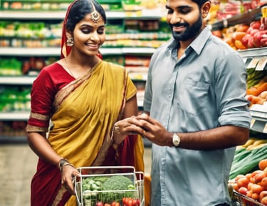 woman reaching chip packs inside store