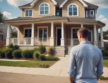 A real estate agent showing a property to clients.