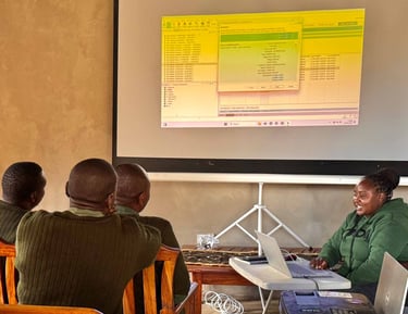 kakori research class watching a presentation at Kakori Center