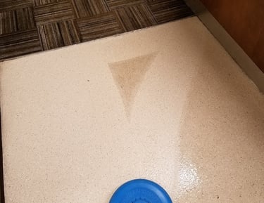 Dramatic vinyl floor cleaning results