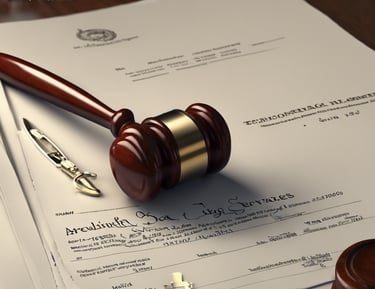 A modern skyscraper with a unique angular design features reflective glass panels. The name 'King & Spalding' is prominently displayed at the top, and another building’s silhouette is visible in the reflection. The blue sky and some thin clouds are visible in the background.