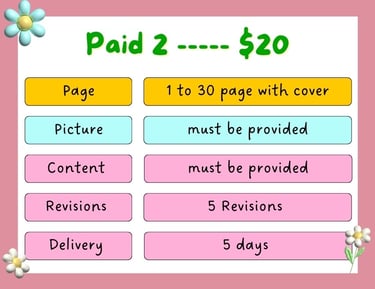 book design chart