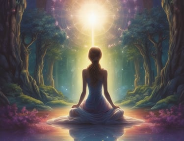 Warm ambient light softly illuminating a peaceful workspace.