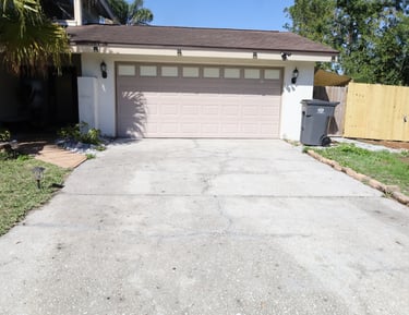 Pressure washing front of house