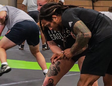 Wrestlers drilling
