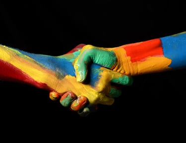 Bankeaz | Fairness for all | A colorful handshake